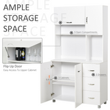 Freestanding Kitchen Storage Cabinet with Cupboards, Drawers & Open Shelf – Versatile Kitchen Unit, White