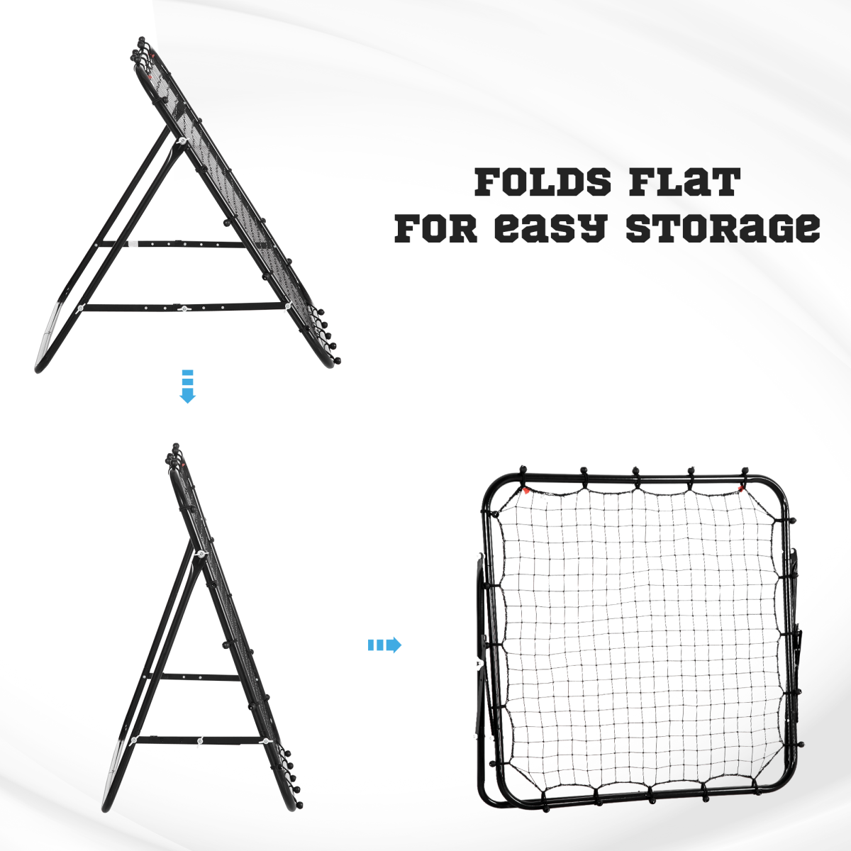 HOMCOM Rebounder Net with Adjustable Angle – Football & Baseball Training for Kids & Adults, Black