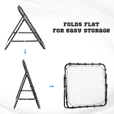 HOMCOM Rebounder Net with Adjustable Angle – Football & Baseball Training for Kids & Adults, Black