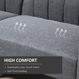 HOMCOM Two Seater Sofa Bed with Adjustable Backrest – Compact Padded Guest Bed for Living Rooms