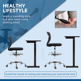 Vinsetto Tall Draughtsman Chair with Lumbar Support & Foot Ring – Grey Mesh