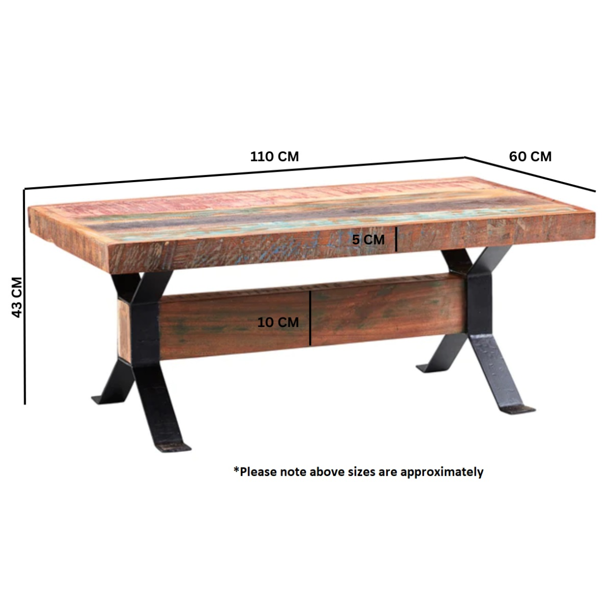 Coastal Coffee Table – Solid Reclaimed Wood, Hand Finished, Fully Assembled