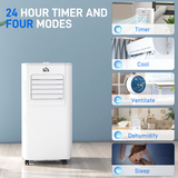 HOMCOM 5000BTU Portable Air Conditioner with 4 Modes, LED Display, Remote & 24 Hour Timer – Home Office Cooling