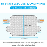 Magnetic Car Windscreen Cover with 9 Magnets & Mirror Covers – Frost, Ice, Snow & Sun Protector, Silver