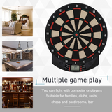 HOMCOM Electronic Dartboard with LED Digital Scoring, 27 Games & 12 Soft Darts – Ready-to-Play, Up to 8 Players