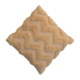 Artisan Furniture Zig-Zag Embossed Cushion Set of 2 with Zip Fastening and Hollowfibre Filling, Mustard