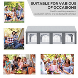 Outsunny 8 x 4m Party Tent Marquee Gazebo with Sides, Eight Windows & Two Zipped Doors – Steel Frame
