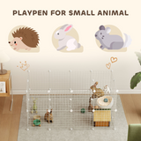 PawHut DIY Pet Playpen with 36 Panels & Door – Rabbit, Chinchilla and Hedgehog Enclosure, White
