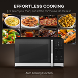 HOMCOM 23L Digital Microwave Oven with Auto Cook, 10 Power Levels, Eco Mode & Glass Turntable
