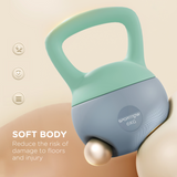 SPORTNOW 6kg Soft Kettlebell with Non-Slip Handle & Flat Base – Home Gym Strength Training, Grey and Green