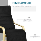HOMCOM Modern Lounge Recliner Chair with 5-Level Adjustable Footrest – Padded Armchair, Black