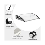 Door and Window Rain Cover Eaves Canopy, 120 x 80cm – Polycarbonate Shelter, Aluminium Bracket, White