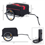 Bike Cargo Trailer with Type A Hitch, Quick-Release Wheels & Cover – Folding Bicycle Cart, Red & Black