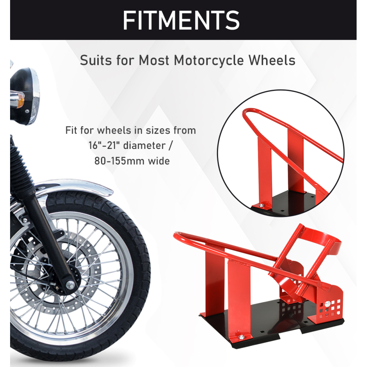 HOMCOM Motorcycle Wheel Chock for 8–15.5cm Tyres, 12-Level Adjustable Metal Stand – Truck & Trailer Mount