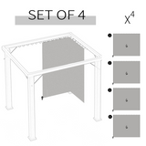 Outsunny 3 x 3m Gazebo Replacement Sidewall Set with Hooks & C-Rings – 4 Panels, Light Grey