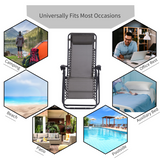 Outsunny Zero Gravity Garden Lounger with Padded Headrest – Folding Steel Frame Reclining Sun Chair