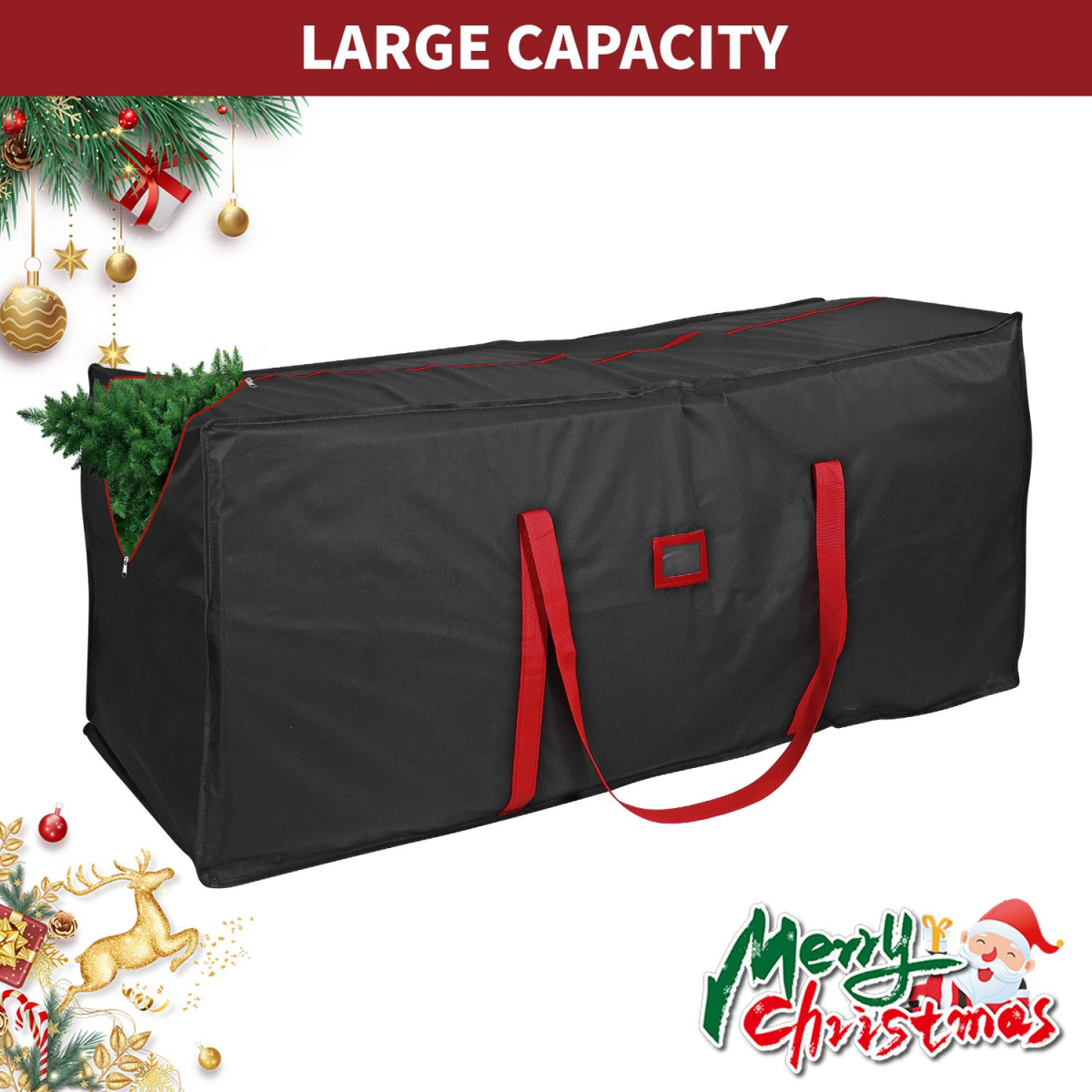 Vinsani Black Christmas Tree Storage Bag – Waterproof, Dustproof Artificial Tree Protection