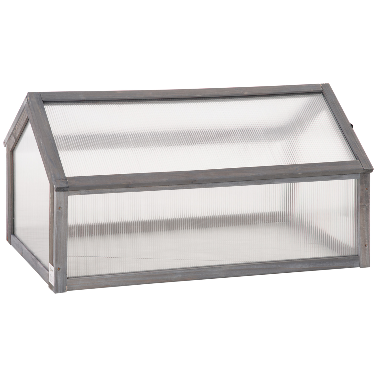 Wooden Cold Frame Greenhouse with Polycarbonate Panels & Adjustable Roof – Portable Garden Planter, Grey