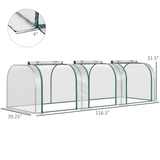 Mini Greenhouse with Steel Frame, PVC Cover & 3 Roll-Up Zipped Doors – Portable Garden Grow House, Dark Green