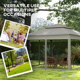 Outsunny 3.25m Pop-Up Gazebo with Net Curtains & Drainage Holes – Folding Party Tent, Dark Grey