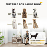 PawHut Dog Crate Furniture with Removable Cushion for Large Dogs – Side Table Cage, Brown