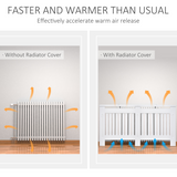 HOMCOM White Slatted MDF Radiator Cover with Lined Grill – Heat-Friendly Shelf, 152 x 19 x 81cm