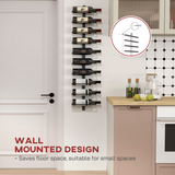 HOMCOM Wall Mounted Wine Rack for 10 Bottles – 10-Tier Powder Coated Steel Horizontal Storage, Black