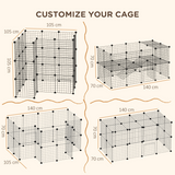 PawHut DIY 36-Panel Small Animal Playpen – Metal Cage with Door for Rabbits, Guinea Pigs and Chinchillas
