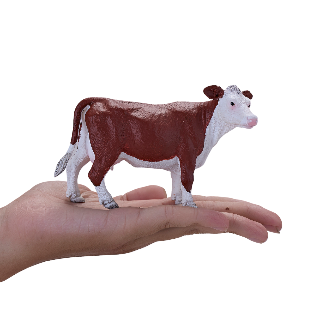 Mojo Fun Hereford Cow Toy – Realistic Hand-Painted Farm Animal Figure