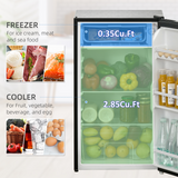 HOMCOM 91L Under Counter Fridge with Chiller Box & Reversible Door – Freestanding Kitchen Cooling, Black