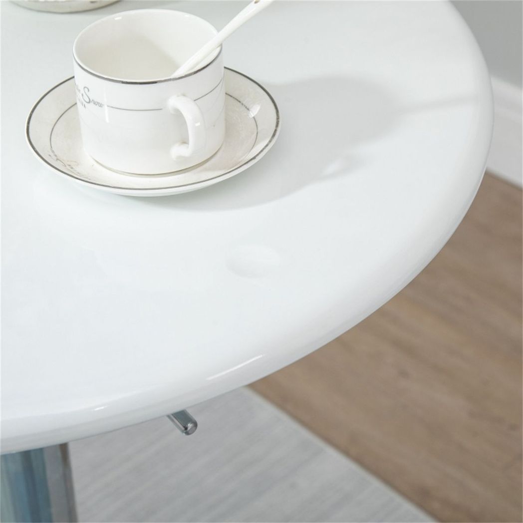 Height Adjustable Bar Table with 360° Swivel Top, 80kg Capacity, 76–97cm – Pneumatic Coffee Table, White