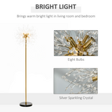 HOMCOM Modern Dandelion Floor Lamp with 8 G9 Lights – Sculptural Statement Lighting for Bedrooms & Lounges