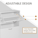 Wooden 4-Drawer Flip-Down Shoe Cabinet – Holds 16–24 Pairs, Slim Space-Saving Hallway Storage, White