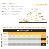 HOMCOM Foldable Duo Wheelchair Ramp with Carry Handle, 72 x 61cm – Aluminium Mobility Ramp, 270kg Load