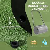 DURHAND Heavy Duty Steel Garden Lawn Roller, 46L Water or Sand Filled – Push or Tow Lawn Equipment