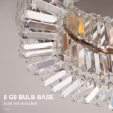 HOMCOM Crystal Chandelier Ceiling Light with Stainless Steel Frame – Pendant Light for Living Room, Silver