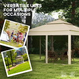 Outsunny 3.25x3.25m Heavy Duty Pop-Up Gazebo Party Tent with Net Curtains – Metal Frame, Cream White