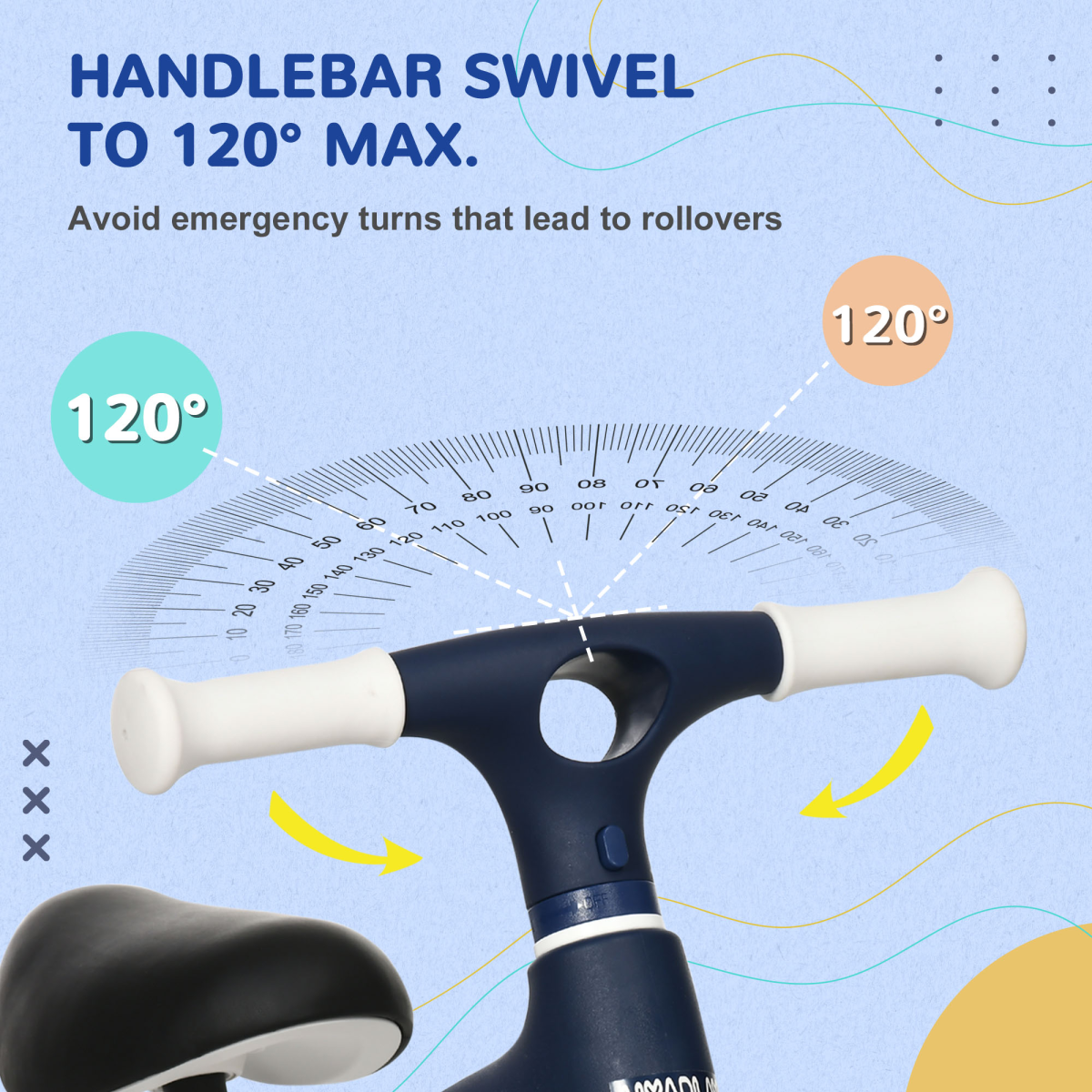 AIYAPLAY Baby Balance Bike with Adjustable Seat and Wide Enclosed Wheels – Pedal-Free Toddler Bike, Blue