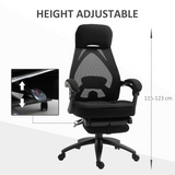 Vinsetto Reclining Swivel Office Chair with Footrest, Mesh Back & 165° Recline – Home Office Nap Chair