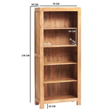 Toko Light Mango Wood Large Open Bookcase – Solid Wood Shelving, Contemporary Design