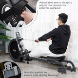 HOMCOM Foldable Magnetic Rowing Machine with 16 Resistance Levels & Digital Monitor – Home Gym Cardio Rower