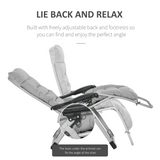 Outsunny 2-Piece Zero Gravity Reclining Chair Set with Cushions – Folding Garden Lounger, Light Grey