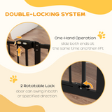 PawHut Adjustable Safety Gate with 2 Extensions and 4 Screws – Pet Gate for Doors and Stairs, Black