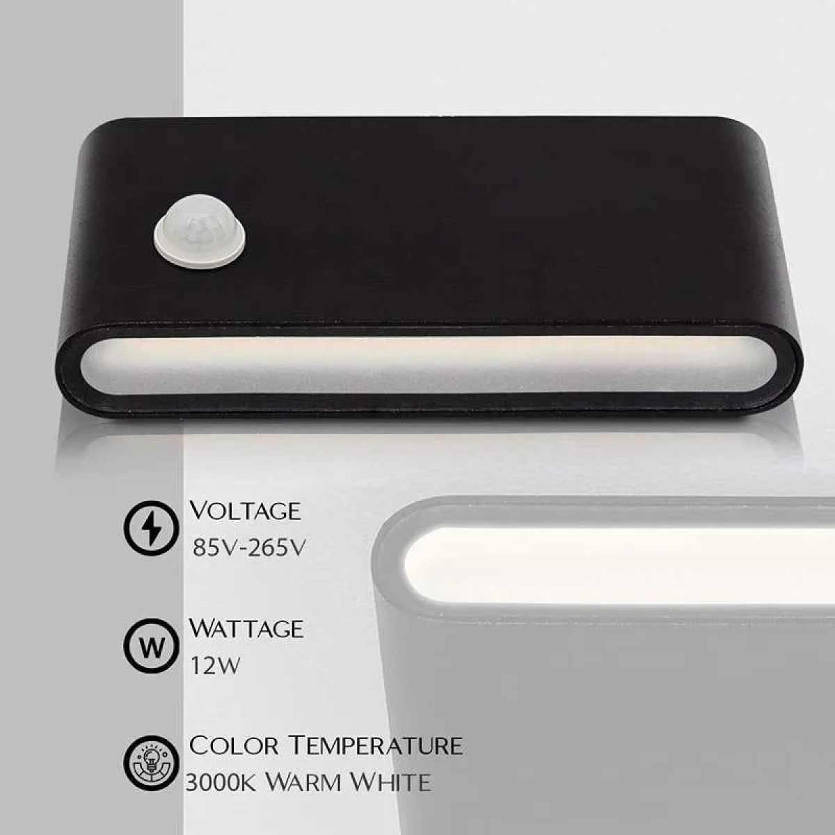LEDSone 12W LED Motion Sensor Outdoor Wall Light – Up and Down Dual Head, IP54, Warm White