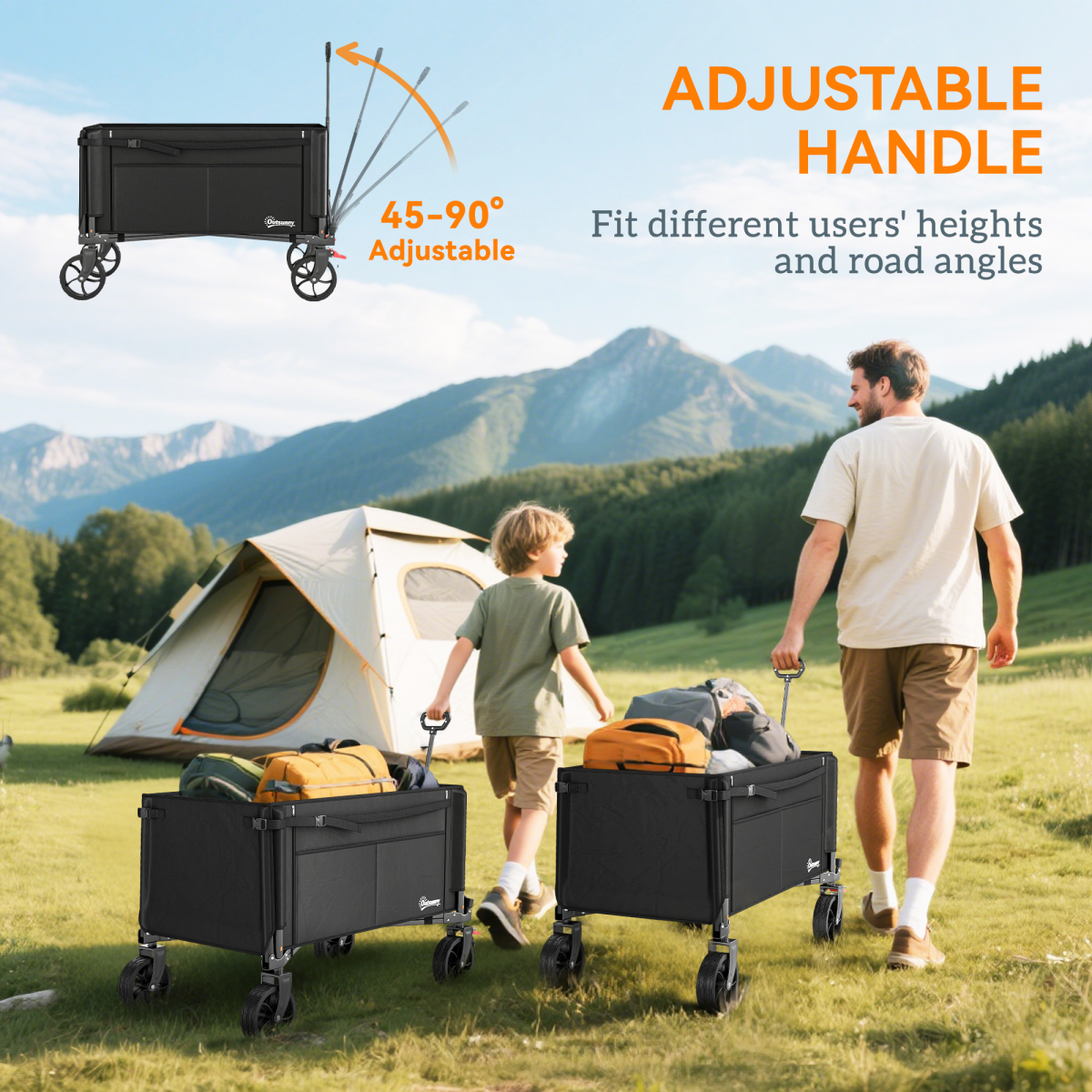 Folding Hand Truck with Flat Back & Side Pockets – Heavy Load Trolley for Home, Garage and Workplace