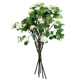 Leaf Artificial Flower Foliage Spray with Silk Flowers and Wired Stems – 60cm Home Decor, White