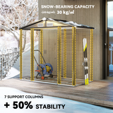 Outsunny 7 x 4ft Metal Garden Shed with Lockable Sliding Doors & Vents – Apex Roof Bike Storage, Natural