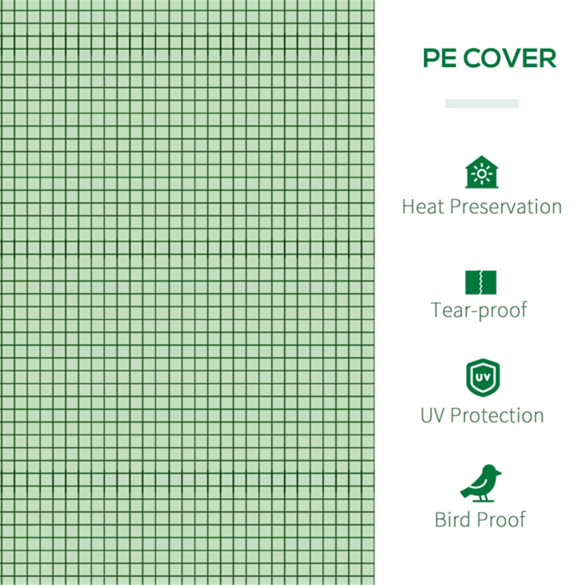 Mini Tunnel Greenhouse with 3 Roll-up Zipped Doors – Steel Frame PE Cover Grow Tunnel, 9.7 x 3.3 x 2.6ft, Green