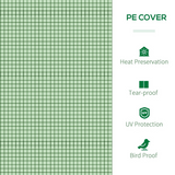 Mini Tunnel Greenhouse with 3 Roll-up Zipped Doors – Steel Frame PE Cover Grow Tunnel, 9.7 x 3.3 x 2.6ft, Green
