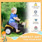 Kids Ride-On Construction Truck with Lift Arm, Horn and Detachable Trailer – Pedal Digger, Yellow